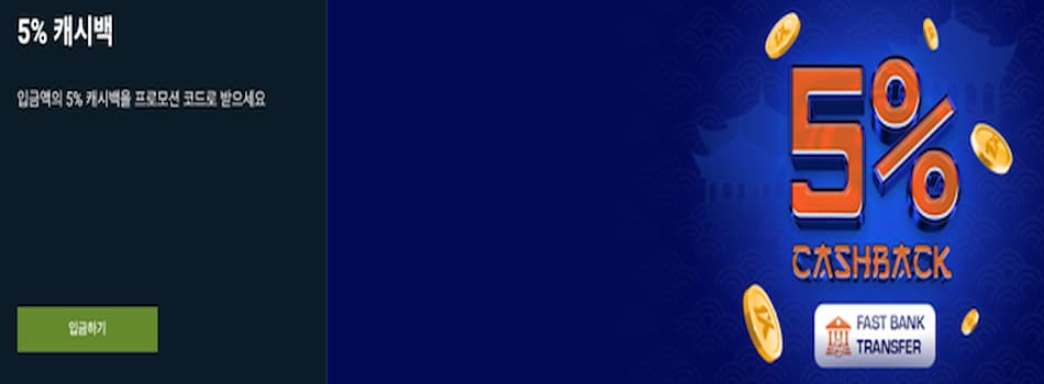 5% 캐쉬백 보너스
